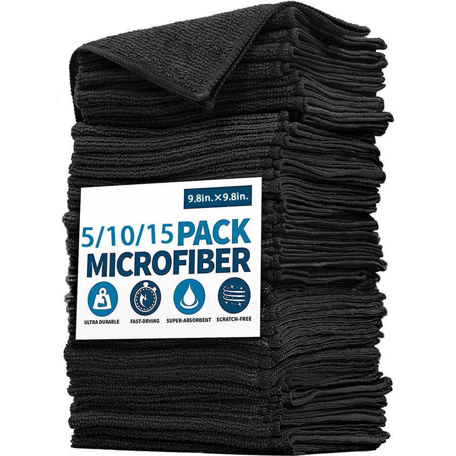 10Pcs Microfiber Cleaning Cloth, Super Soft Dry Absorbent, Car Wash Towel, Dish Towel, Multi-Functional Cleaning Towel